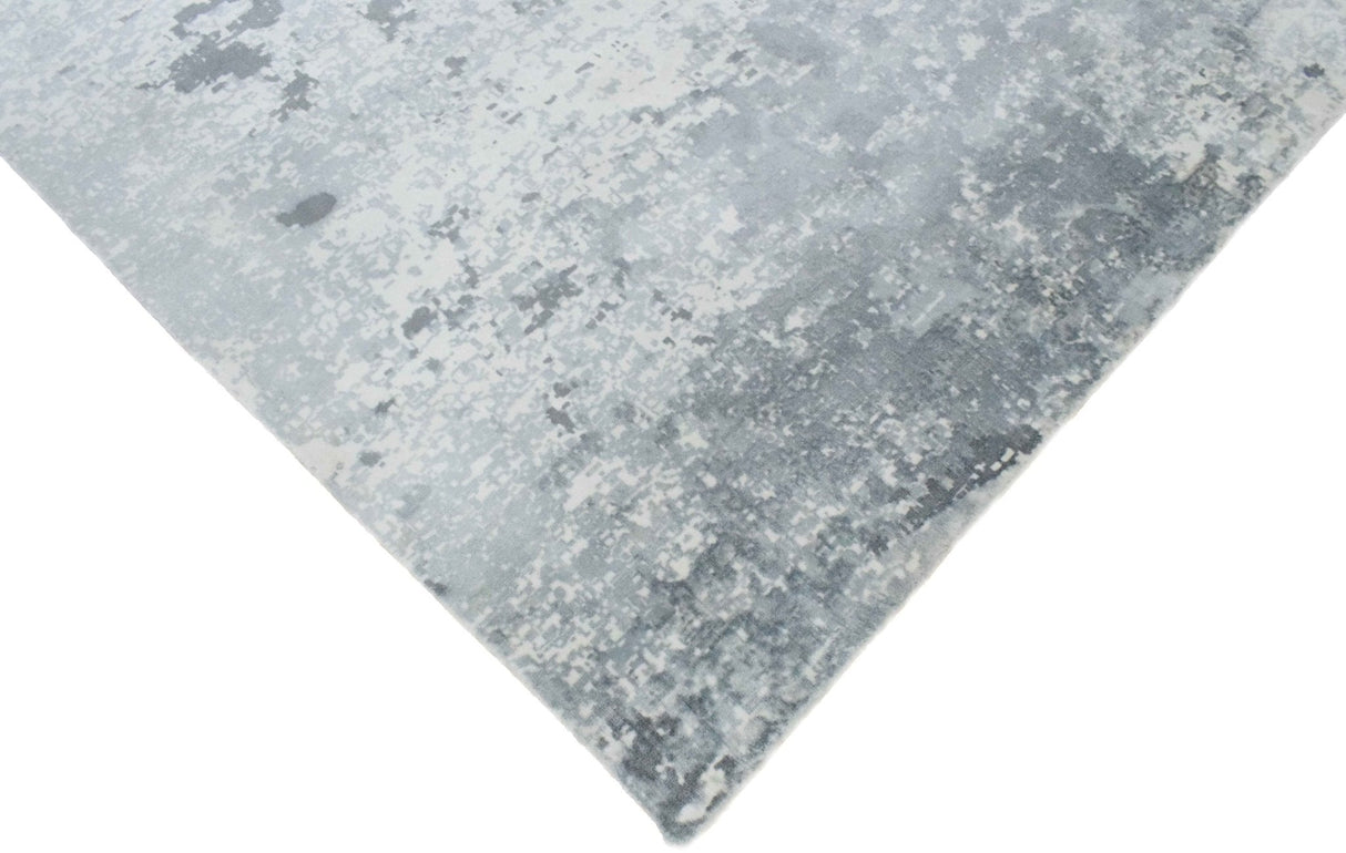 Gray Modern Abstract Design Hand Loom 8x10 Viscose Rug