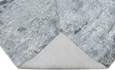 Gray Modern Abstract Design Hand Loom 8x10 Viscose Rug