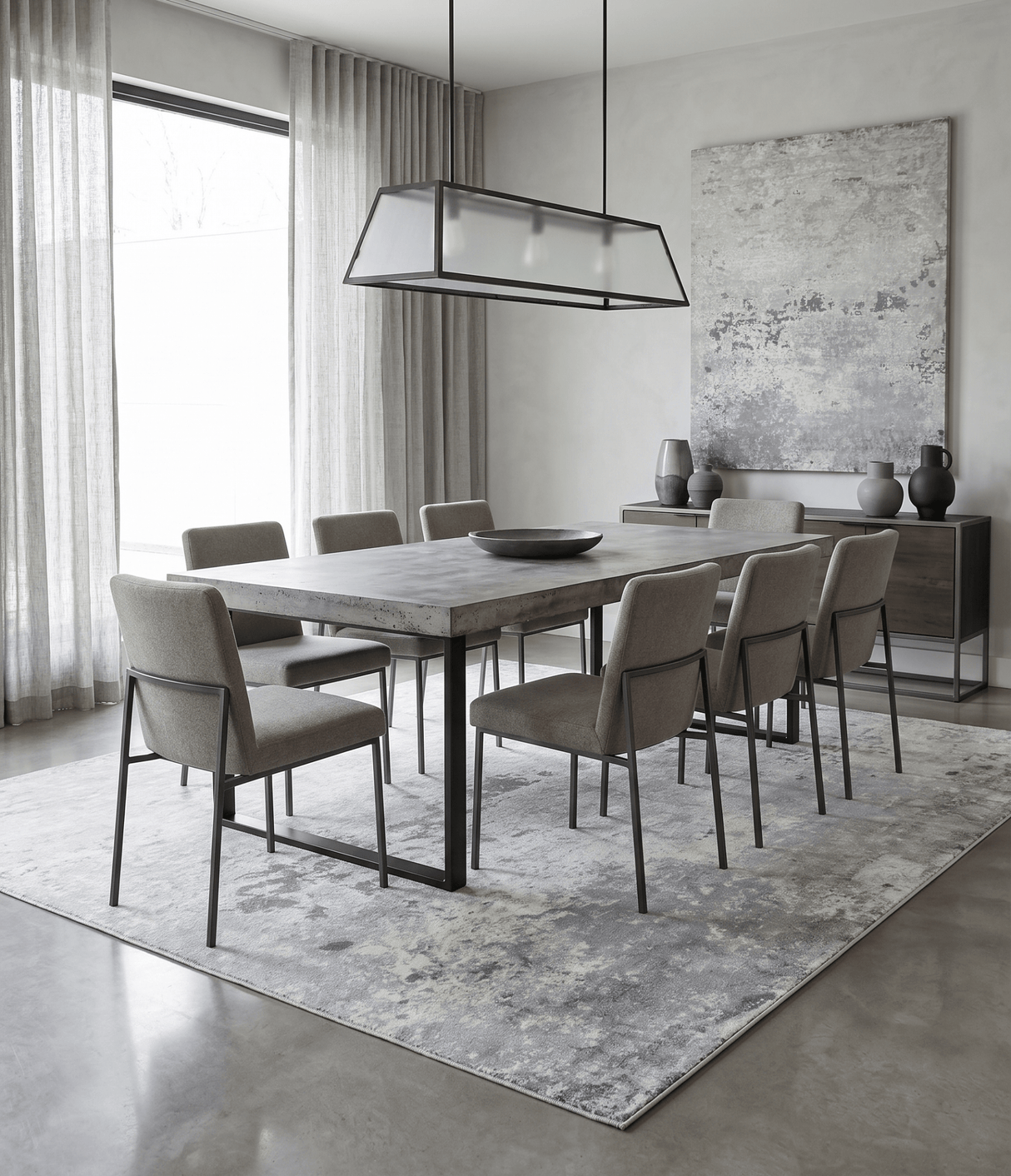 Gray Modern Abstract Design Hand Loom 8x10 Viscose Rug