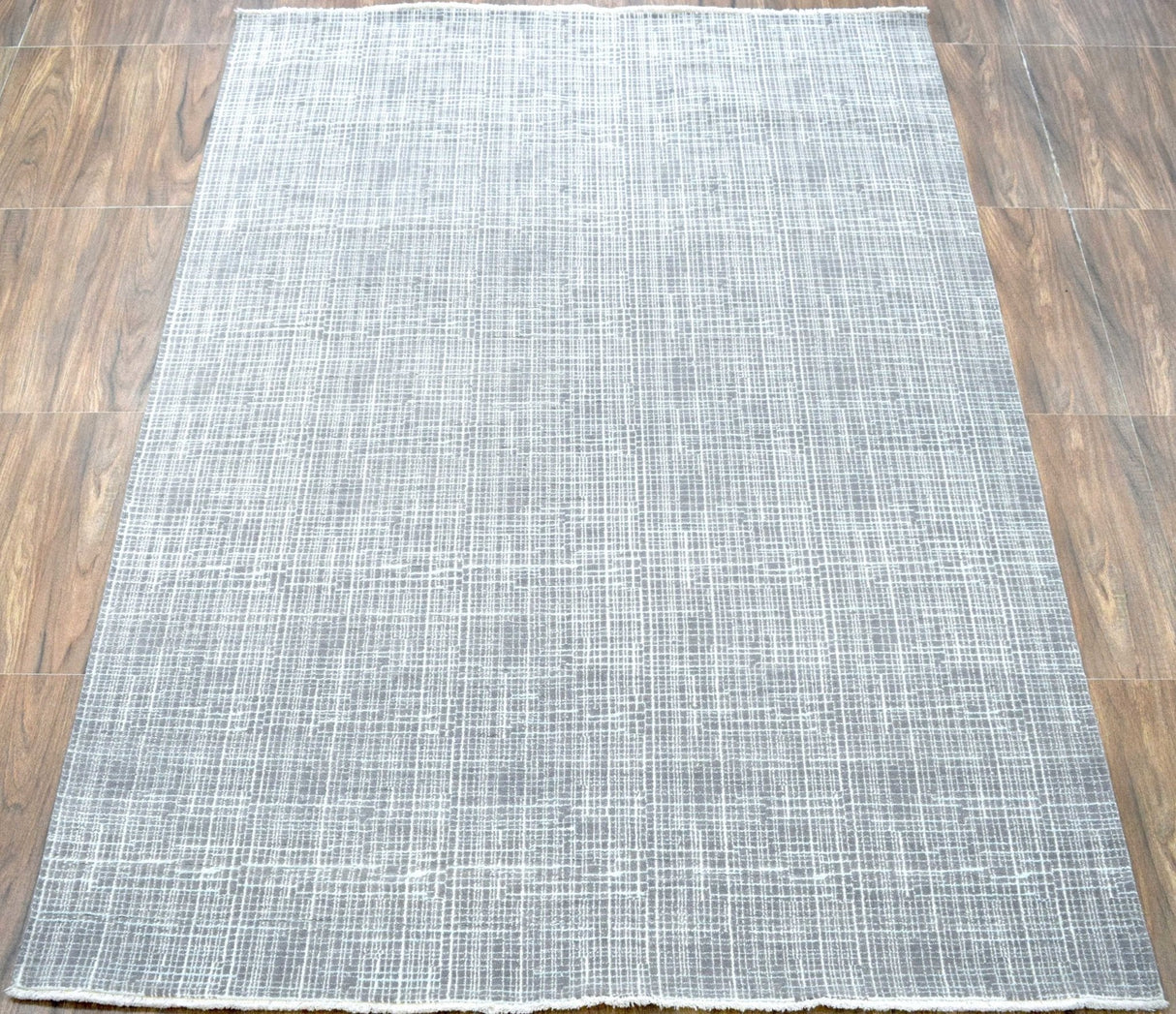 Gray Modern Abstract Design Wool And Viscose 5x8 Area Rug