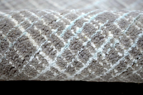 Gray Modern Abstract Design Wool And Viscose 5x8 Area Rug