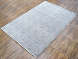 Gray Modern Abstract Design Wool And Viscose 5x8 Area Rug