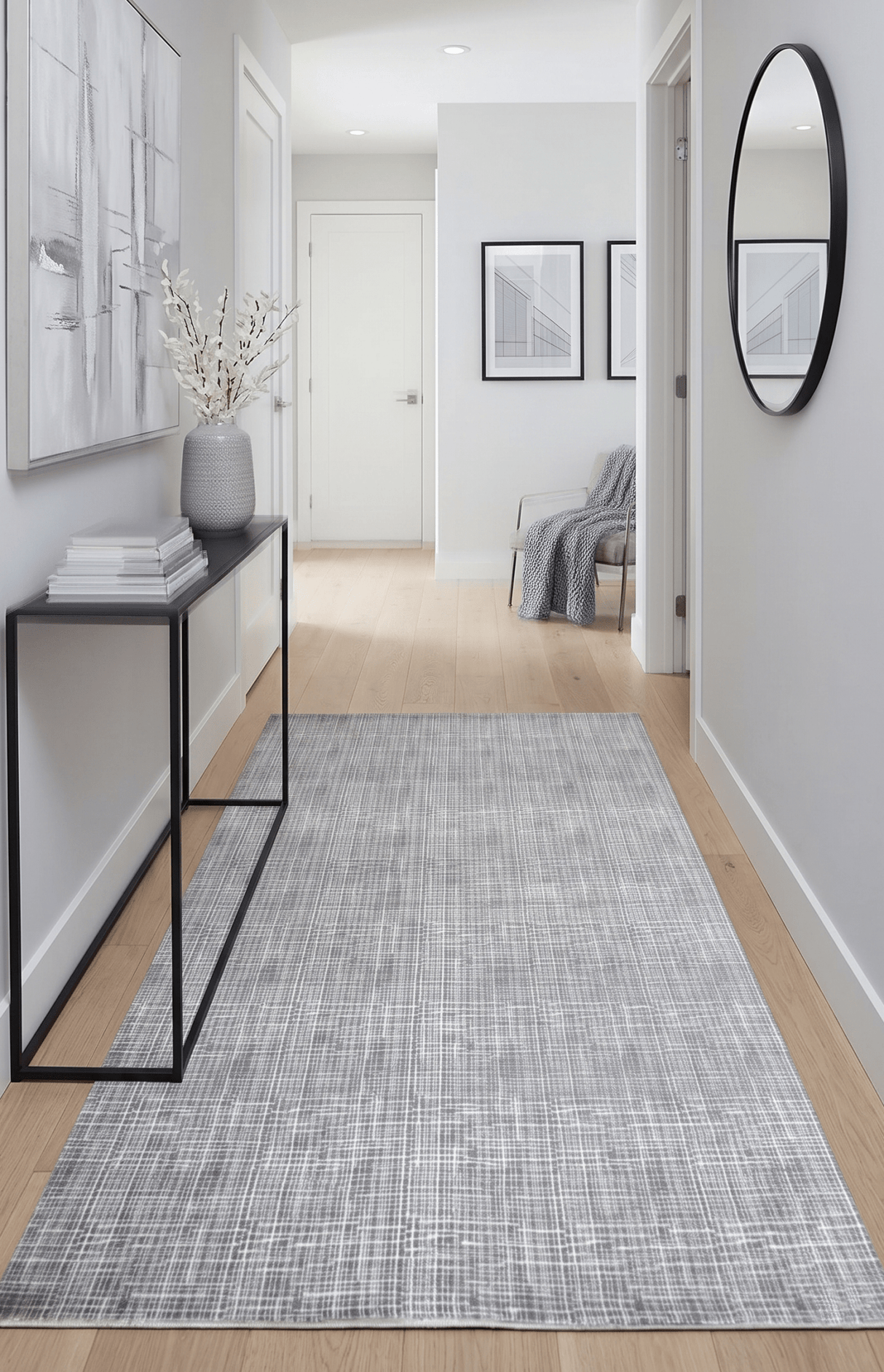 Gray Modern Abstract Design Wool And Viscose 5x8 Area Rug