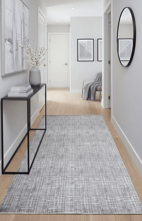Gray Modern Abstract Design Wool And Viscose 5x8 Area Rug