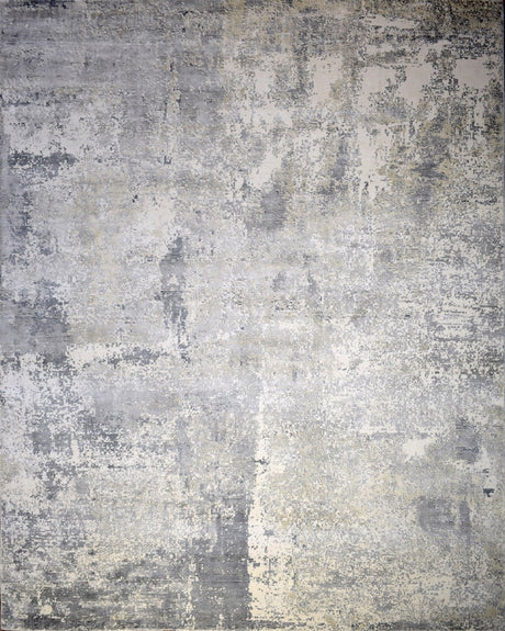 Gray Modern Abstract Wool And Viscose 8x10 Area Rug