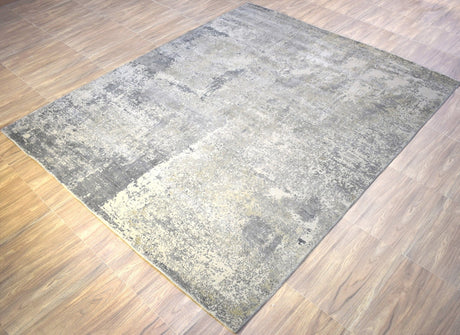 Gray Modern Abstract Wool And Viscose 8x10 Area Rug