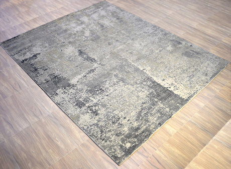 Gray Modern Abstract Wool And Viscose 8x10 Area Rug