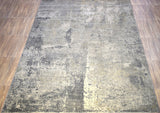Gray Modern Abstract Wool And Viscose 8x10 Area Rug