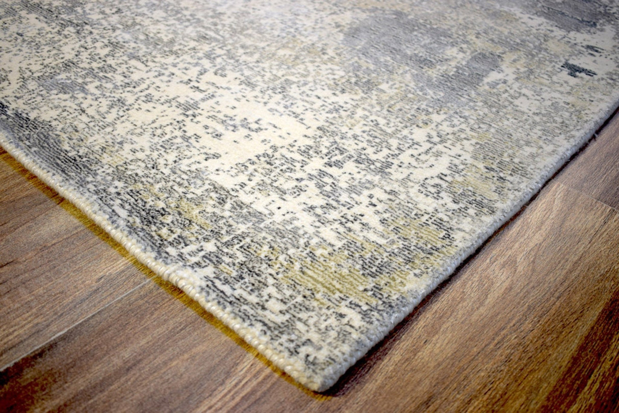 Gray Modern Abstract Wool And Viscose 8x10 Area Rug