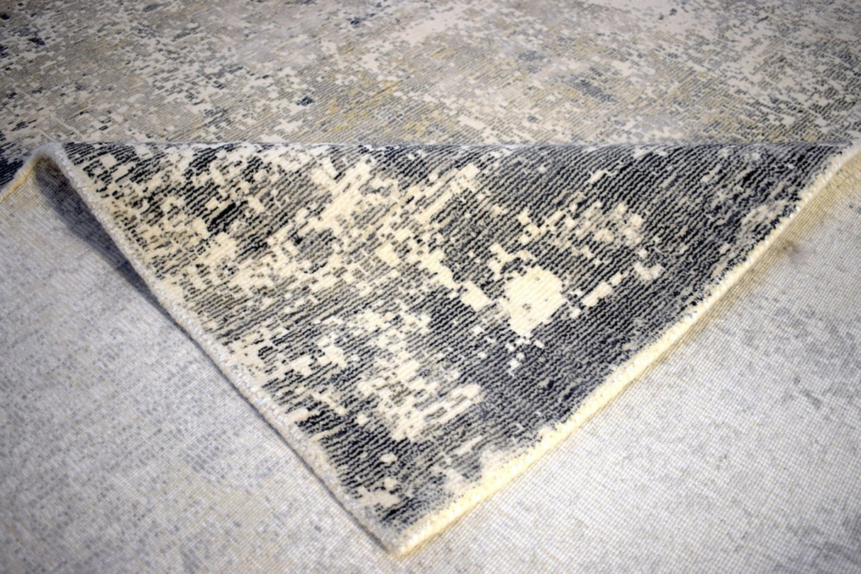 Gray Modern Abstract Wool And Viscose 8x10 Area Rug