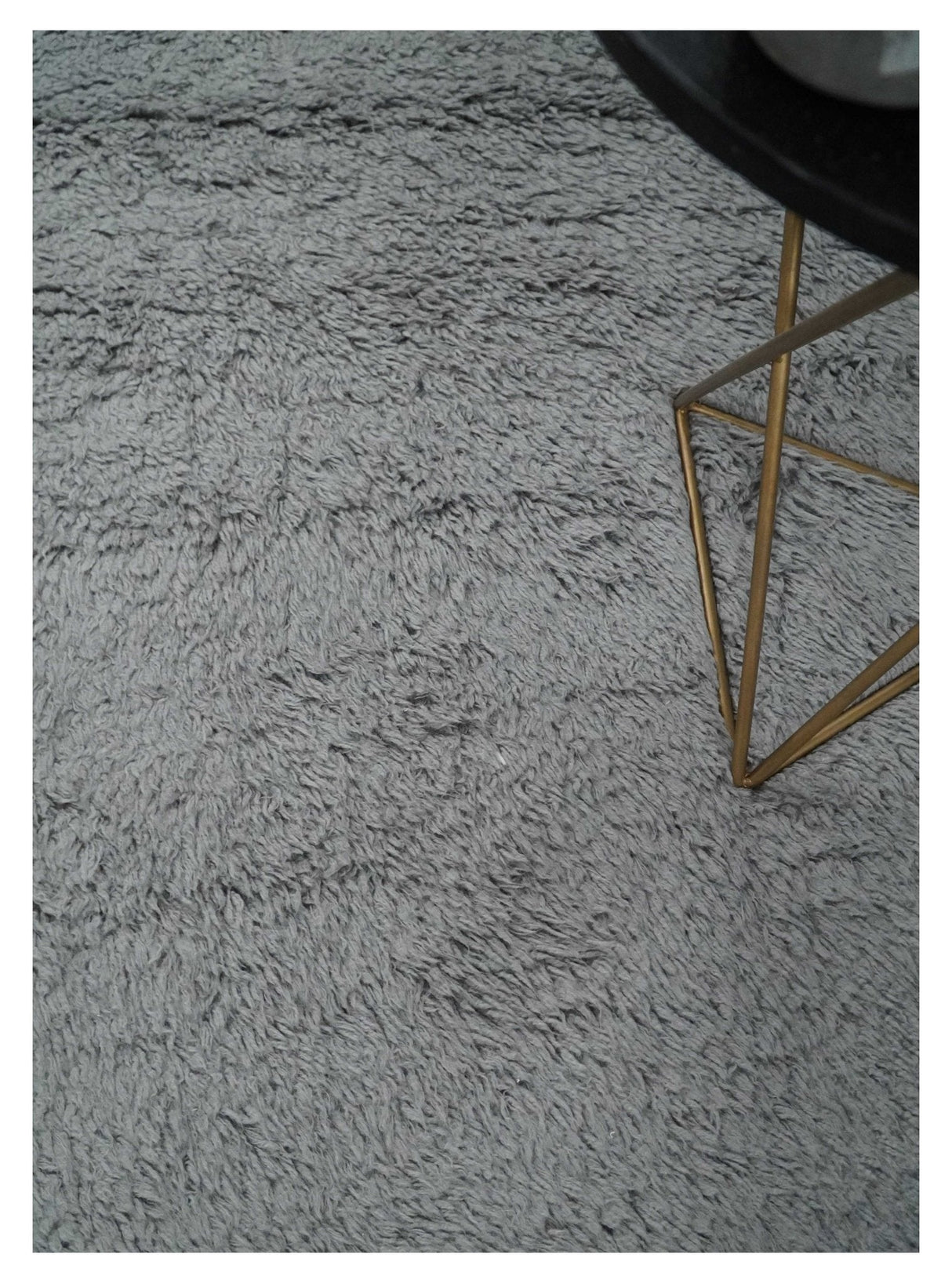 Gray Modern Solid Design Hand Woven Wool Area Rug