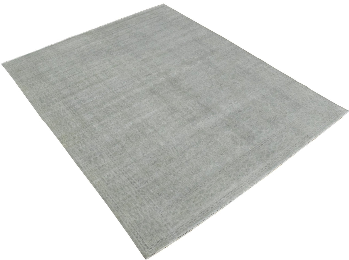 Gray Modern Style Hand Knotted Wool 8x10 Area Rug
