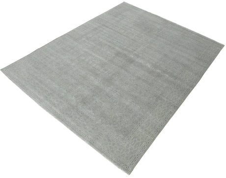 Gray Modern Style Hand Knotted Wool 8x10 Area Rug
