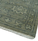 Gray, Silver and Charcoal Hand Knotted antique look Traditional Oushak 8x10 wool area Rug