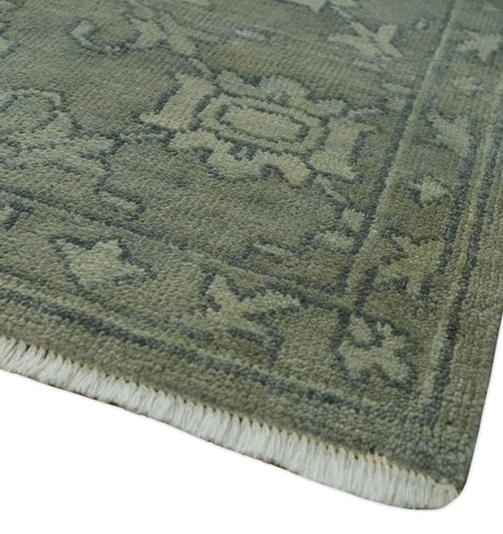 Gray, Silver and Charcoal Hand Knotted antique look Traditional Oushak 8x10 wool area Rug