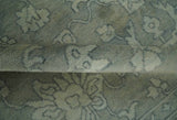 Gray, Silver and Charcoal Hand Knotted antique look Traditional Oushak 8x10 wool area Rug