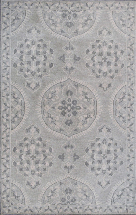 Gray Traditional Style Hand Tufted Wool 5x8 Area Rug