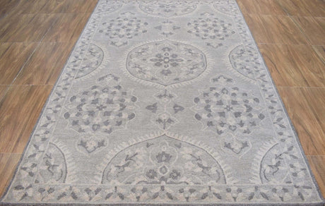 Gray Traditional Style Hand Tufted Wool 5x8 Area Rug
