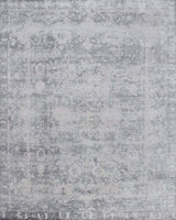 Gray Transitional Style Handmade Bamboo Silk 8x10 Area Rug