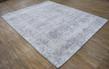 Gray Transitional Style Handmade Bamboo Silk 8x10 Area Rug