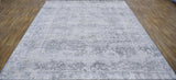 Gray Transitional Style Handmade Bamboo Silk 8x10 Area Rug