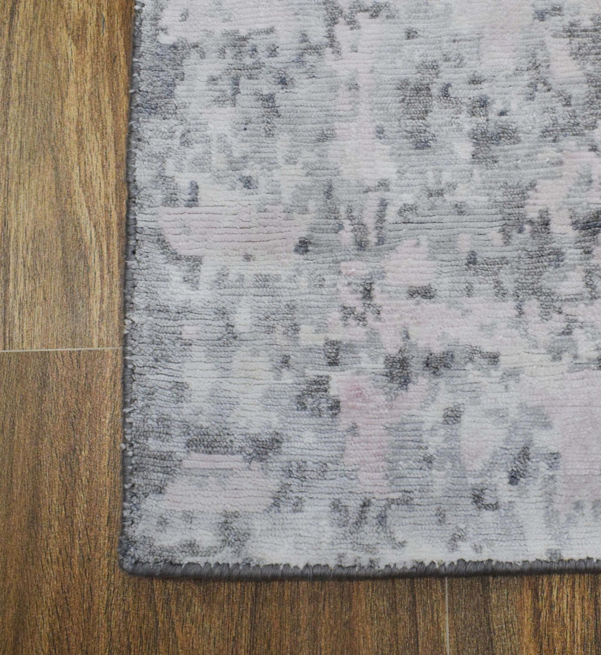 Gray Transitional Style Handmade Bamboo Silk 8x10 Area Rug