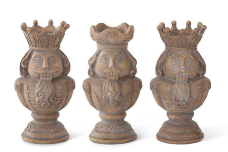 Gray Washed Nutcracker Tealight Candle Holders-Christmas Decoration-Parc Decor