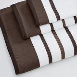 Decorative Cotton Stripe Bath Towel Set - Noelle Collection