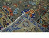 Green and Beige Colorful Hand knotted Traditional Oushak Multi Size wool Area Rug
