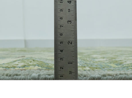 Green And Gray Nature Jungle Hand Knotted Custom Made wool area rug