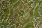 Green and Purple Traditional Design Custom Made wool area rug