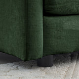 Green Cloud Pillow Top Chenille Upholstered Sofa Chair