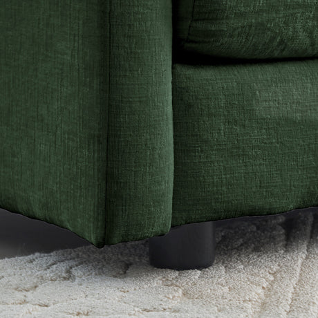 Green Cloud Pillow Top Chenille Upholstered Sofa Chair