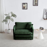 Green Cloud Pillow Top Chenille Upholstered Sofa Chair