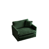 Green Cloud Pillow Top Chenille Upholstered Sofa Chair