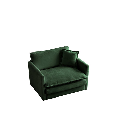 Green Cloud Pillow Top Chenille Upholstered Sofa Chair