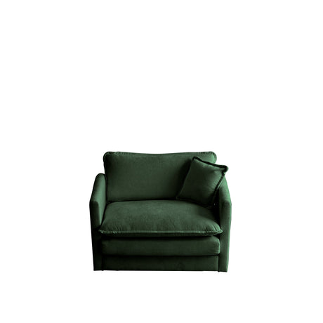 Green Cloud Pillow Top Chenille Upholstered Sofa Chair