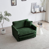 Green Cloud Pillow Top Chenille Upholstered Sofa Chair