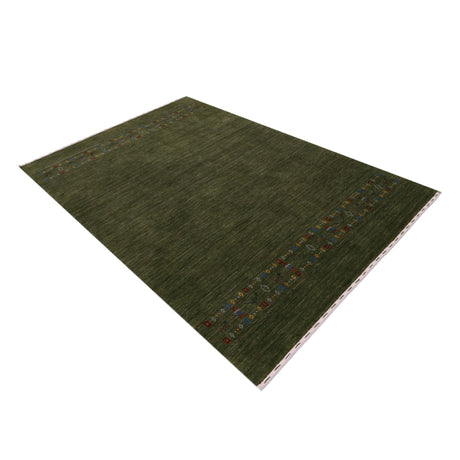 Green Contemporary Design Hand Loomed Wool Area Rug