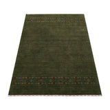 Green Contemporary Design Hand Loomed Wool Area Rug