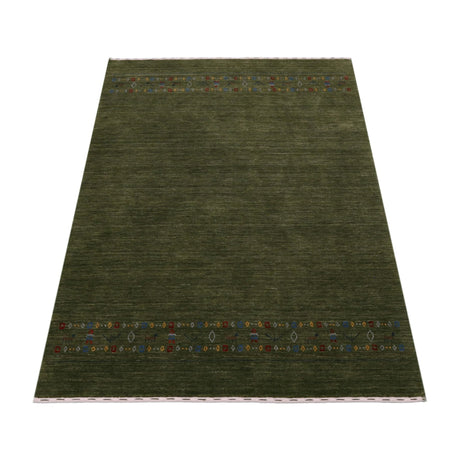 Green Contemporary Design Hand Loomed Wool Area Rug