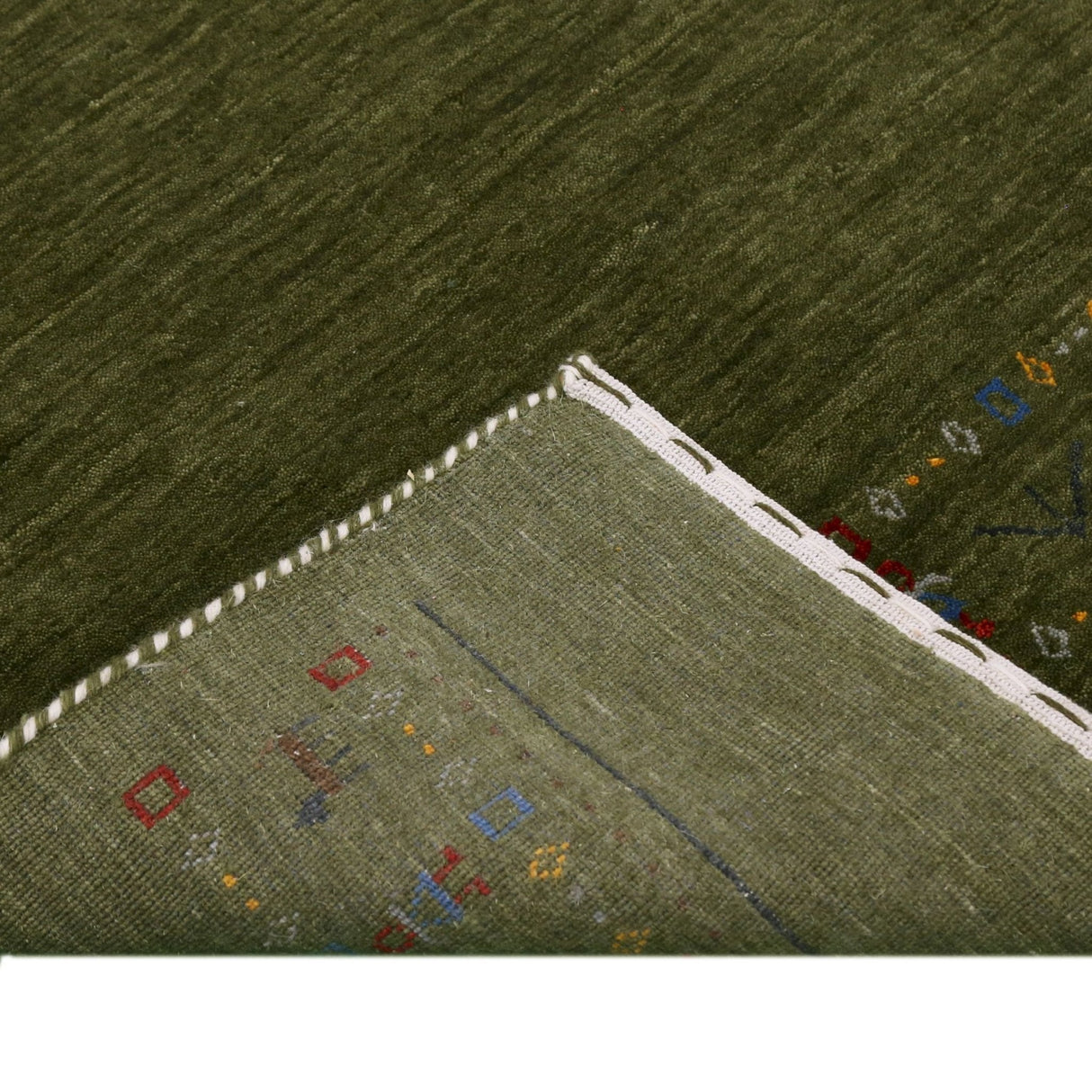 Green Contemporary Design Hand Loomed Wool Area Rug