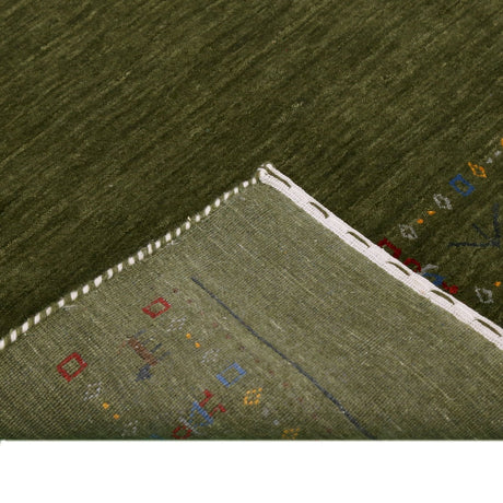 Green Contemporary Design Hand Loomed Wool Area Rug