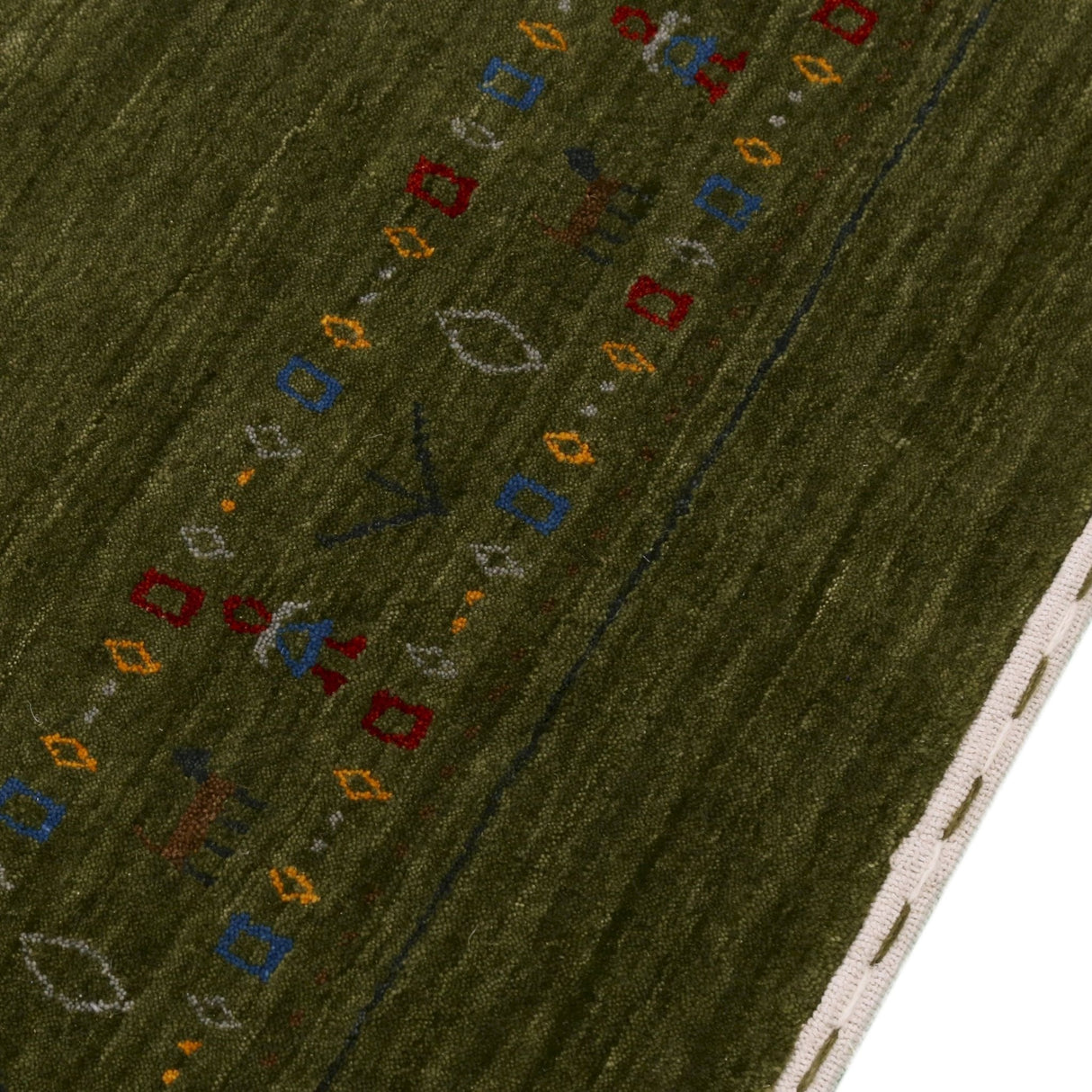 Green Contemporary Design Hand Loomed Wool Area Rug