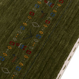 Green Contemporary Design Hand Loomed Wool Area Rug