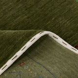 Green Contemporary Design Hand Loomed Wool Area Rug