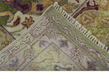 Green, Ivory And Gold Transition Hand Knotted Custom Made wool area rug