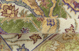 Green, Ivory And Gold Transition Hand Knotted Custom Made wool area rug