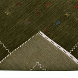 Green Modern Design Hand Loomed Wool Area Rug