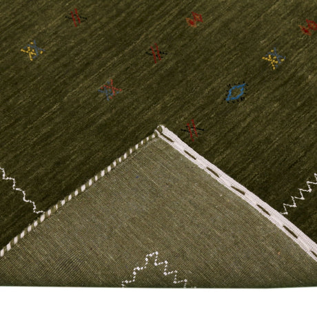 Green Modern Design Hand Loomed Wool Area Rug